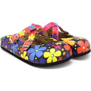 GOBY - Colorful Flowers - Clogs - Slippers -Hoge kwaliteit - Handmade - Maat 42
