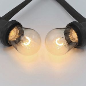 LumenXL lichtsnoer voor buiten 5 meter 15 fittingen - 1 watt 2000K U-vorm LED filament lampen - IP20 dimmer