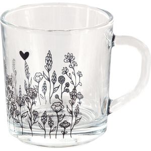 Clayre & Eef Theeglas 200 ml Glas Bloemen Theemok