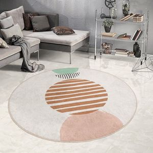 Abstract Boho Cirkel Vormen Gebied Rond Tapijt|Pastel Half Cirkels Minimalistisch Tapijt|Antislip Tapijt|Boho Tapijt Decor|Woonkamer Tapijt Modern Tapijt