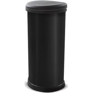 Metal Effect 70% Gerecycleerde Keuken One Touch Deco Bin Zwart 40 Liter - Stijlvolle Afvalbak