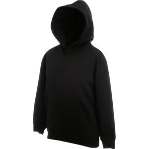 Fruit Of The Loom Kinder Unisex Premium 70/30 Sweatshirt met Capuchon / Hoodie (Zwart)