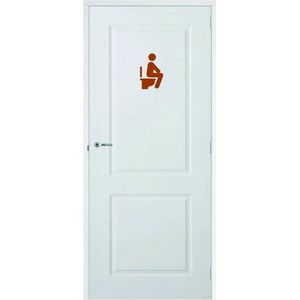 Deursticker Man Op Wc - Bruin - 20 x 30 cm - toilet overige stickers - toilet alle