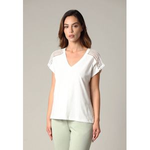 DEELUXE Jersey T-shirt met kant op de schouders M
