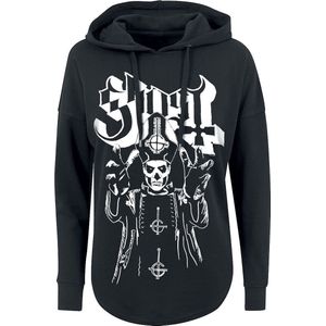 Ghost Pope's Wrath Trui met capuchon zwart M Katoen Dames - Band merch, Bands