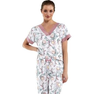 Cornette Katoenen Pyjama Dames Volwassenen | Korte Mouw 7/8 Lange Broek | Pyama Dames Volwassenen | Allison 815/254 4XL