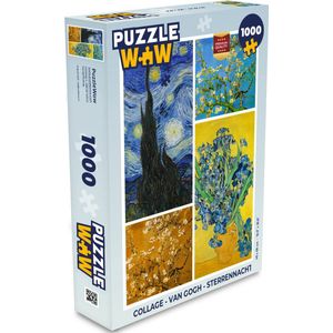 Puzzel Collage - Van Gogh - Sterrennacht - Legpuzzel - Puzzel 1000 stukjes volwassenen