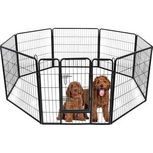 Topmast Premium Puppyren - Zwart - Hondenren - 120 cm hoog - Voor Puppy's en Honden
