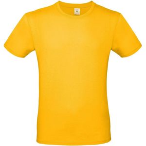 Geel basic t-shirt met ronde hals voor heren - katoen - 145 grams - gele shirts / kleding 2XL