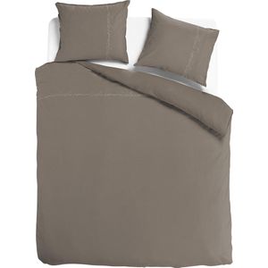 Suela Home - Dekbedovertrek - Aimee - Taupe - 200 x 200/220 + 2 kussenslopen - Luxe - 100% Egyptisch katoen