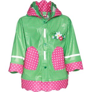 Playshoes Regenjas Kinderen Ruitjes & Stippen - Groen/Roze - Maat 92