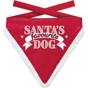 Plenty Gifts Kerst Bandana Hond - Santa's Favourite Dog - 14 x 18 cm