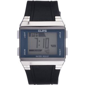 Clips 539-6003-94 Horloge - Rubber - Zwart - Ø 37.5 mm