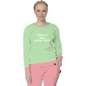 Happy Pyjama's - Groen/ roze - Maat M (XS- XXL) | Take a wine after nine - Pyjama dames volwassenen