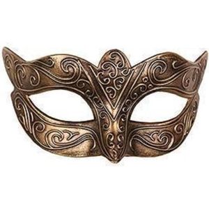 Carnaval verkleed maskers - Venetiaans goud kunststof oogmasker