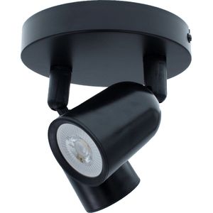 Dubbel Plafondspot armatuur - Kantoorlamp - LOCASTE - Voor 2x GU10 lampjes - Zwart