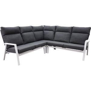 Pacific hoek loungeset 3 delig aluminium wit