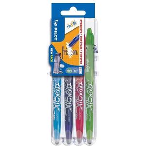 Pilot FriXion - Rollerball pennenset - Lichtblauw, Paars, Roze, Lichtgroen - per 4 verpakt