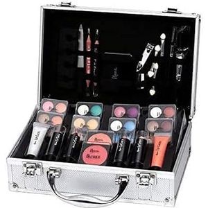 Beauty Case - Make-Up Set - Make-Up Koffer - 52 Delig - Incl Inhoud en Slot - Zilver