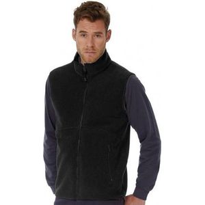 Fleece casual bodywarmer zwart voor heren - Outdoorkleding wandelen/zeilen - Mouwloze vesten L (40/52)