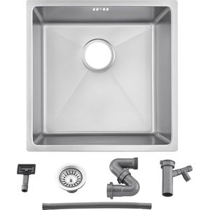 Auralum max 44x44CM Spoelbak - Spoelbak Keuken RVS - Spoelbakken Keuken - Wasbak Keuken