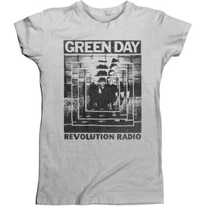 Green Day Dames Tshirt -XL- Power Shot Grijs