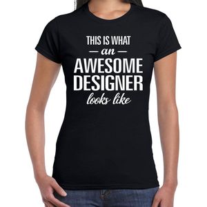 Awesome designer / geweldige ontwerper cadeau t-shirt zwart - dames -  ontwerpser kado / verjaardag / beroep shirt L