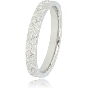 My Bendel Zilverkleurige ring met sterretjes - Zilverkleurige ring met sterretjes - Met luxe cadeauverpakking