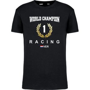T-shirt kind krans World Champion 2023 | Max Verstappen / Red Bull Racing / Formule 1 Fan | Wereldkampioen | Zwart | maat 80