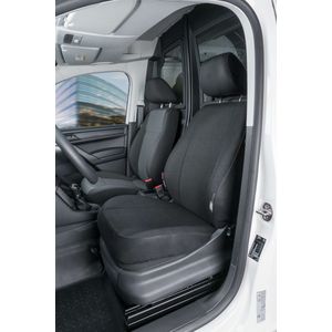 Autostoelhoes Transporter Fit van stof antraciet geschikt voor VW Caddy, Enkele zetel front