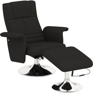 Elektrische Relaxstoel – Massagefauteuil – Verstelbare Stoel – Draaibare Zitting – Voetenbank – 5 Massagestanden – Rugleuning 135°