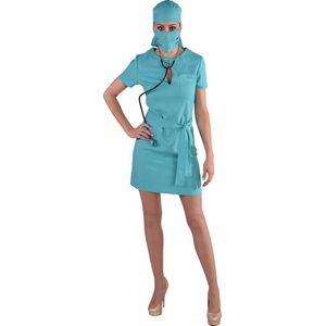 Magic Design Verkleedjurk Chirurg Dame Polyester Blauw Maat L