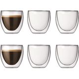 Bodum Pavina Dubbelwandig Glas - 0.08 l - 6 stuks