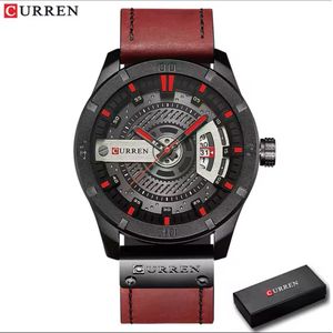 Luxe Horloge Merk Curren Mannen Militaire Sport Horloges Mannen Quartz Datum Klok Man Casual Lederen Pols Horloge Relogio Masculino