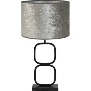 Light & Living Tafellamp Lutika/Chelsea - Zwart/Zilver - Ø30x67cm -