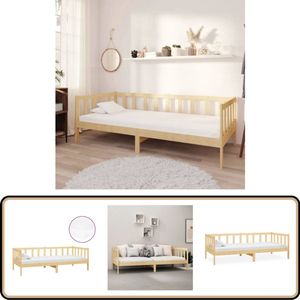 vidaXL Slaapbank - Massief Grenenhout - 90x200 cm Slaapbank - Houten Bank - Tweepersoonsbed - Massief Hout - Granenhouten Bank