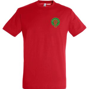 T-shirt Embleem Marokko Klein | Rood Marokko Shirt | WK 2022 Voetbal | Morocco Supporter | Rood | maat L