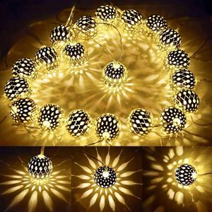 LED Marokkaanse Kerstverlichting – Batterij Aangedreven Gouden Bol Lichtslingers voor Buiten | Ideaal voor Bruiloft, Ramadan en Feestdecoratie