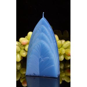 Bogen Kaars, BLAUW POLYMICO, hoogte: 17cm