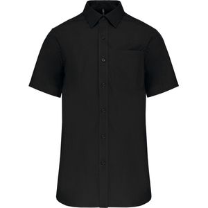 Kariban Heren poplin overhemd korte mouwen K543 - Black - 4XL