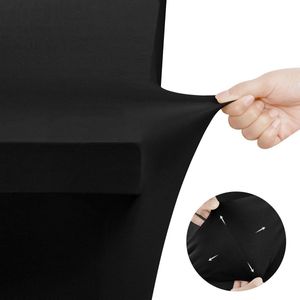 Strak Passend Wasbaar en Krimpvrij Zwart Spandex Tafelkleed 2 Pak - Geschikt voor Evenement Bruiloft Banket & Partijen - 183Lx76Wx76H cm