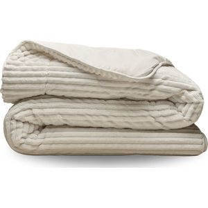Zelesta Groovebed Cream 140x200 - Geribbeld Teddy Dekbedovertrek - 30 dagen proefslapen - Fluffy Dekbedovertrek - Wasbaar dekbed - Dekbed zonder overtrek