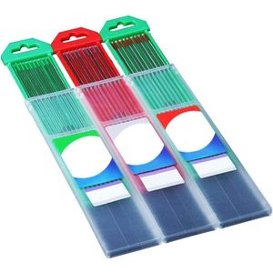 10 stuks WIG WELDING wolfraamelektroden lasstangen (rood grijs groen) industriële accessoires.