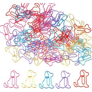 50 Stuks Paperclips in de Vorm Van Een Hond, Kleurrijke Grappige Paperclips in de Vorm Van Een Hond Schattige Dierenbladwijzers Kleine Paperclips Schoolbenodigdheden voor Vrouwen Mannen