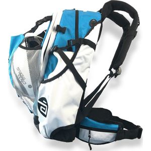 Cádomotus Airflow Sportrugzak 30+15L - Aqua Blauw - Super Lichte Sporttas voor o.a. Skeeleren, Schaatsen, Wielrennen en Mountainbike - Wedstrijdtas met Rugventilatie, Helmvak en Schoenenvak