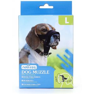 Nobleza Muilband hond - Muilkorven - Muilkorf hond - Honden muilkorf - Zachte muilband - Anti trek halster - Rubberen muilband - Verstelbaar - Zwart - L