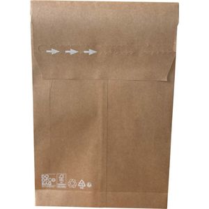 Kortpack - Papieren verzendzakken - 200mm x 300mm x 50mm - 100 Stuks - Bruin - Do Good Bags - Met dubbele plakstrip - (056.0350)