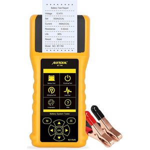 AUTOOL BT-760 12V / 24V auto-accutester 30-1000 DIN accutester diagnosegereedschap met ingebouwde thermoprinter en groot kleurrijk display