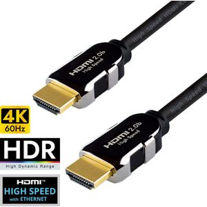 Qnected® High Speed HDMI 2.0b kabel - 7,5 meter - 4K@60Hz HDR - Gecertificeerd - High Speed with Ethernet - 18 Gbps | PS4 - Xbox One X & S - PC - Laptop - Beamer - Monitor