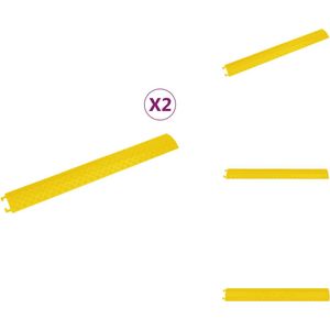 vidaXL Kabelbeschermer - Kabelbeschermers - Kabeldrempel - Kabelbeschermerdrempel - Kabelbeschermers drempel 2 st 98-5 cm geel